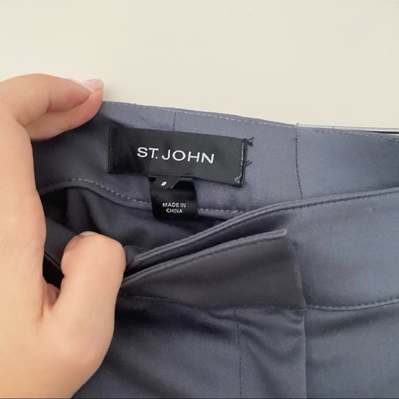 ST JOHN Gray High Waisted Wide Leg Trousers FLAWED - Picture 3 of 15